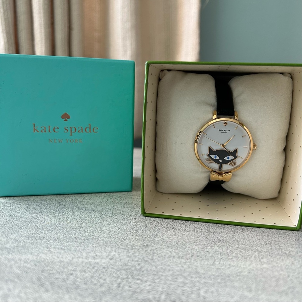 Kate Spade jazzy black cat watch